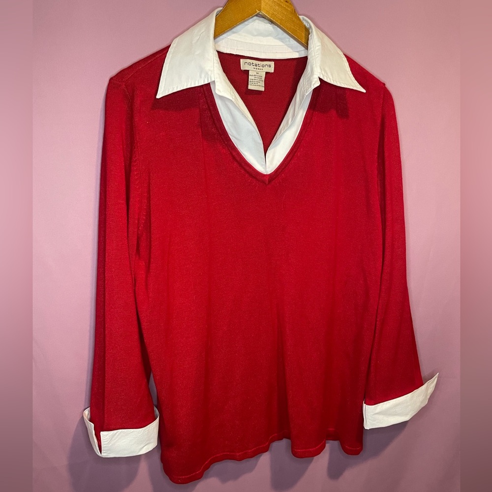 Notations Collared Sweater - XL